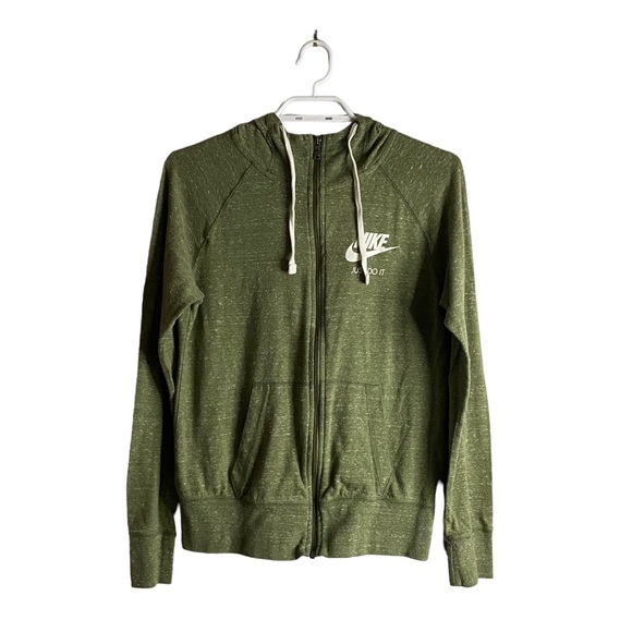 Nike Women's Green Marled Performance Wear Sweatshirt Hoodie - Picture 1 of 7